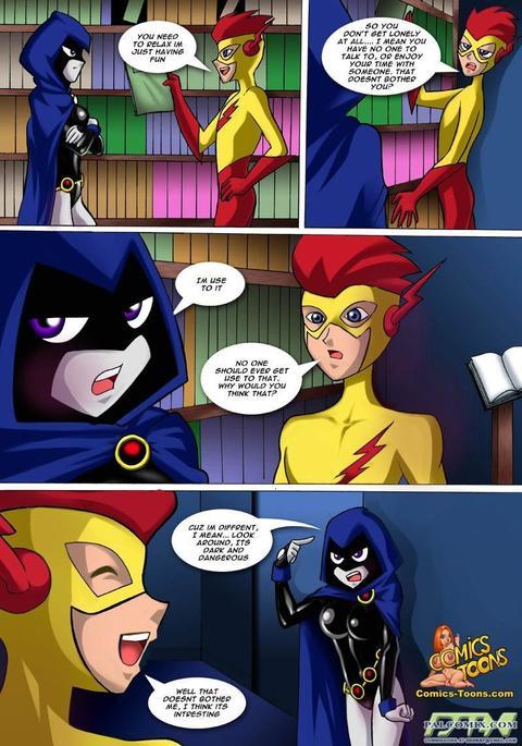 Raven hentai comic with flash