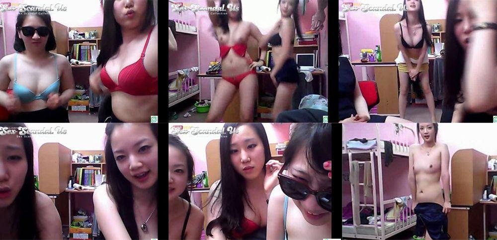 Teen college girls strip nude