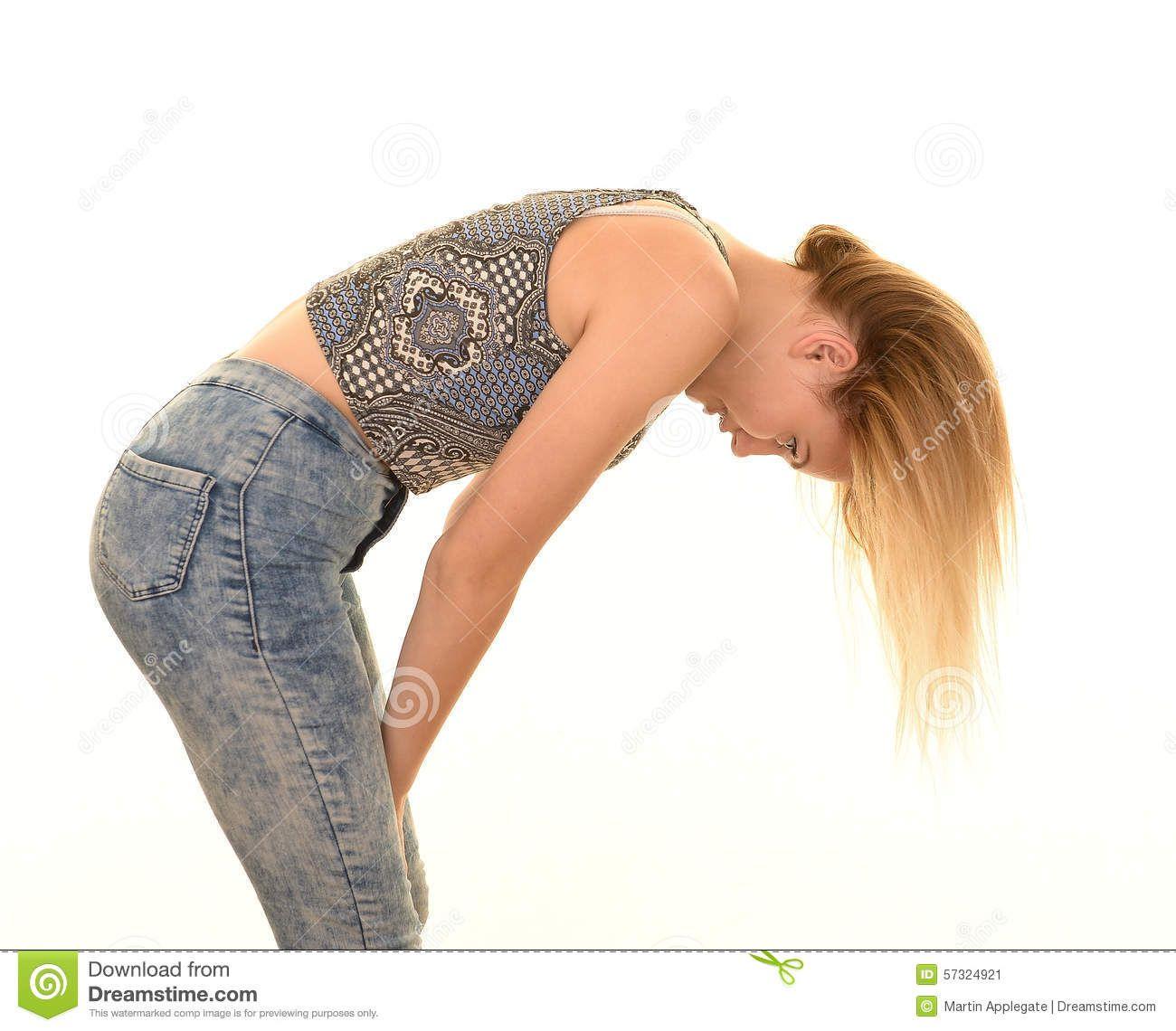 Jeans down bent over girls