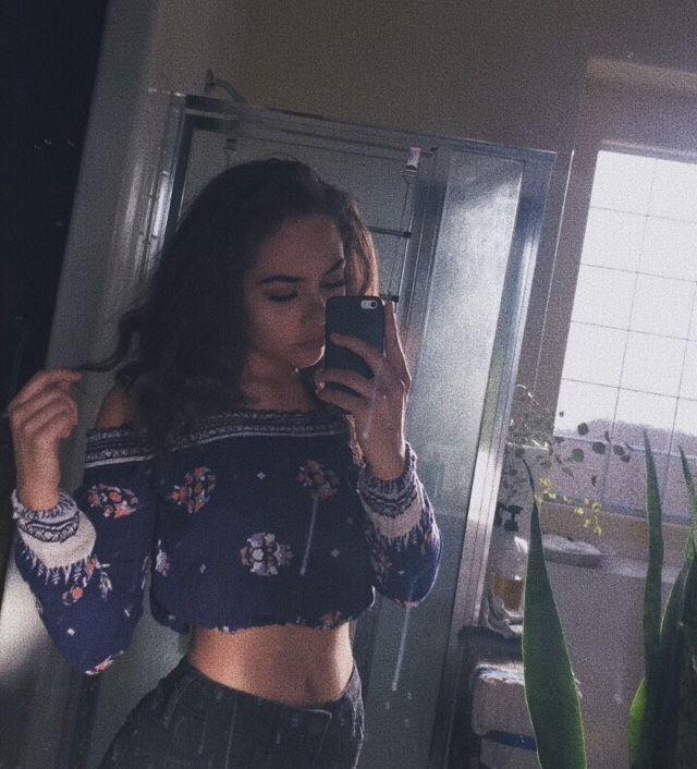 Teen girl bathroom mirror selfies