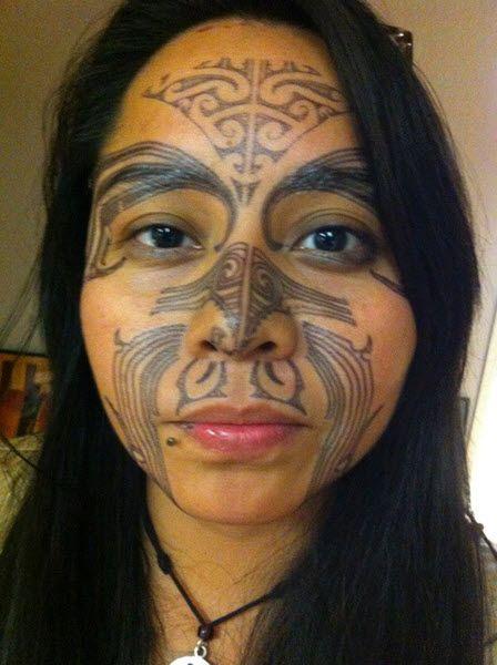 Facial maori tattoo