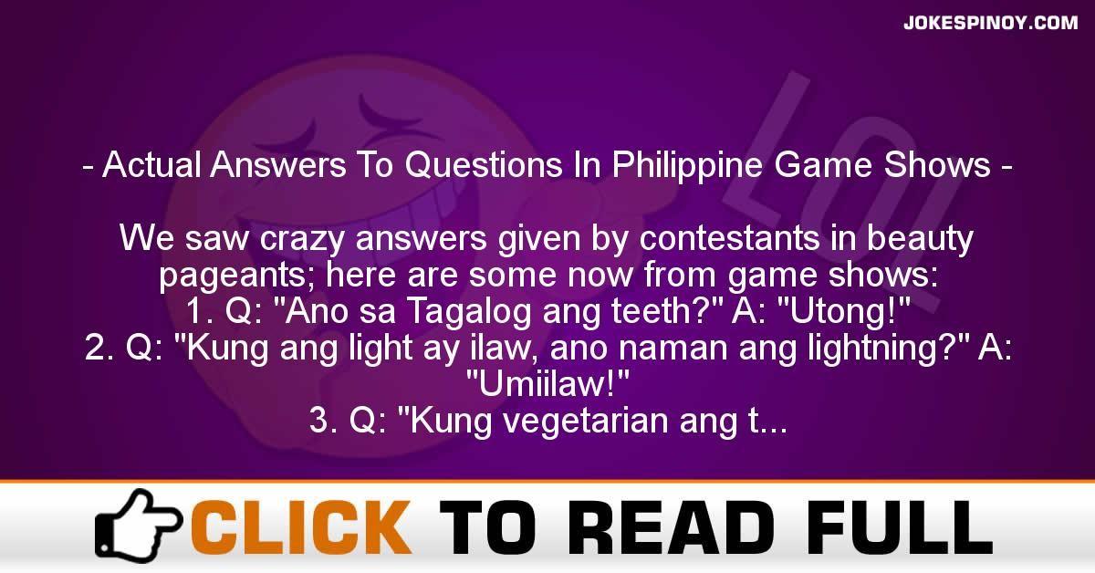 Question and answer jokes bisaya