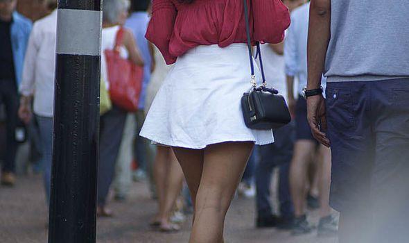 Voyerisem up girls skirt in public