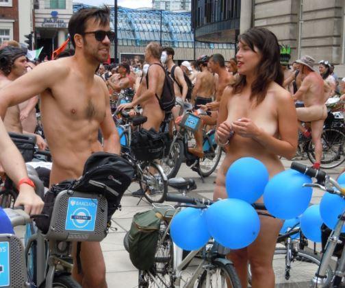 Calendar of female topless bike riders