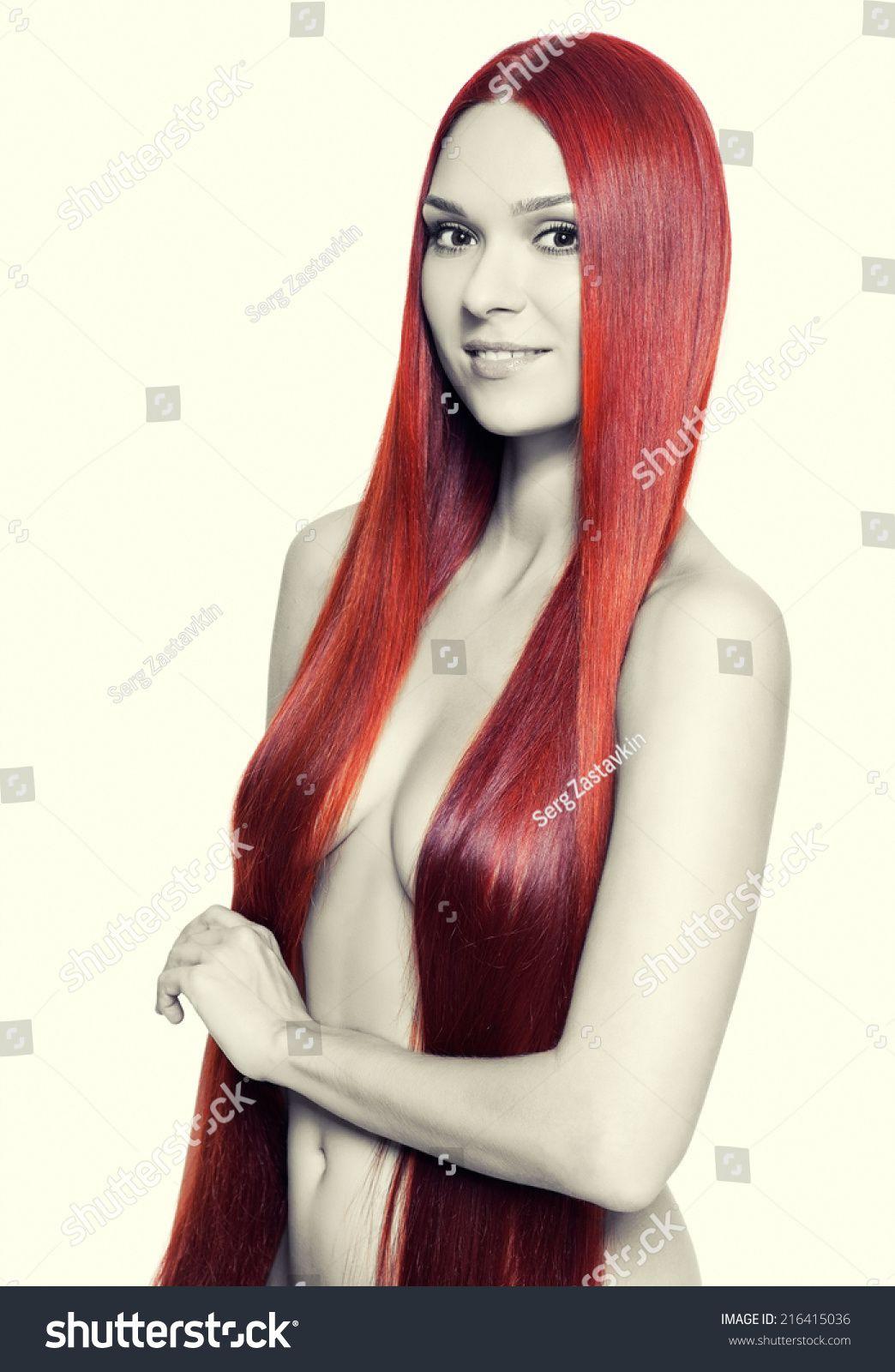 Naked woman red hair