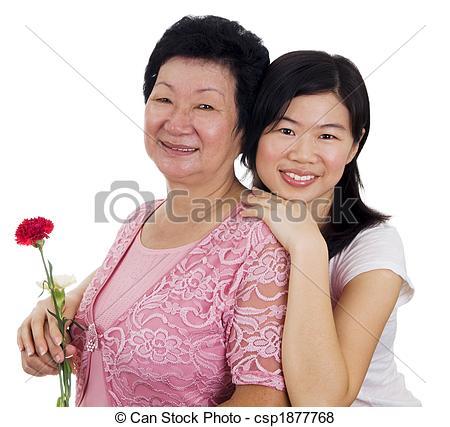 Asian mom daughter