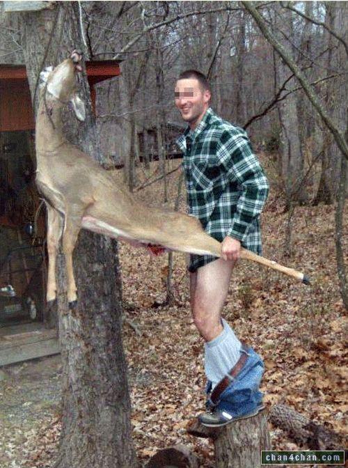 Deer having man sex