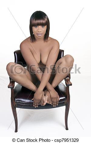 Naked african woman sitting