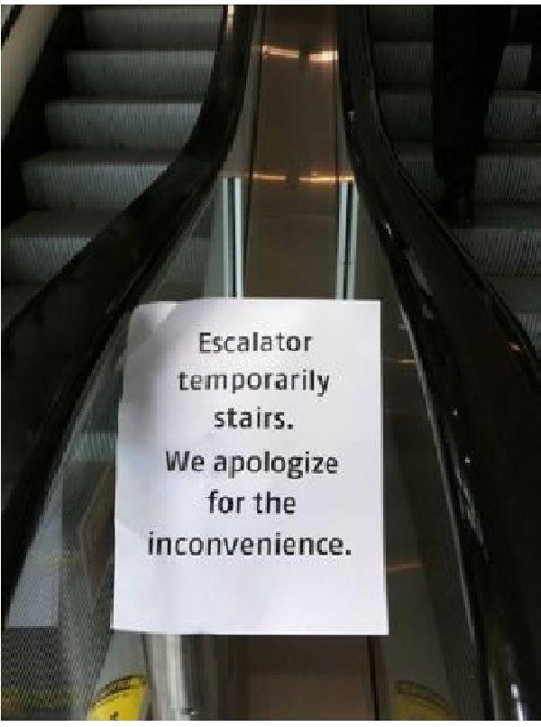 Broken escalator joke