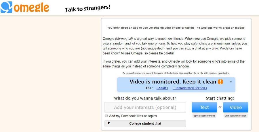 Safe chat rooms for college students