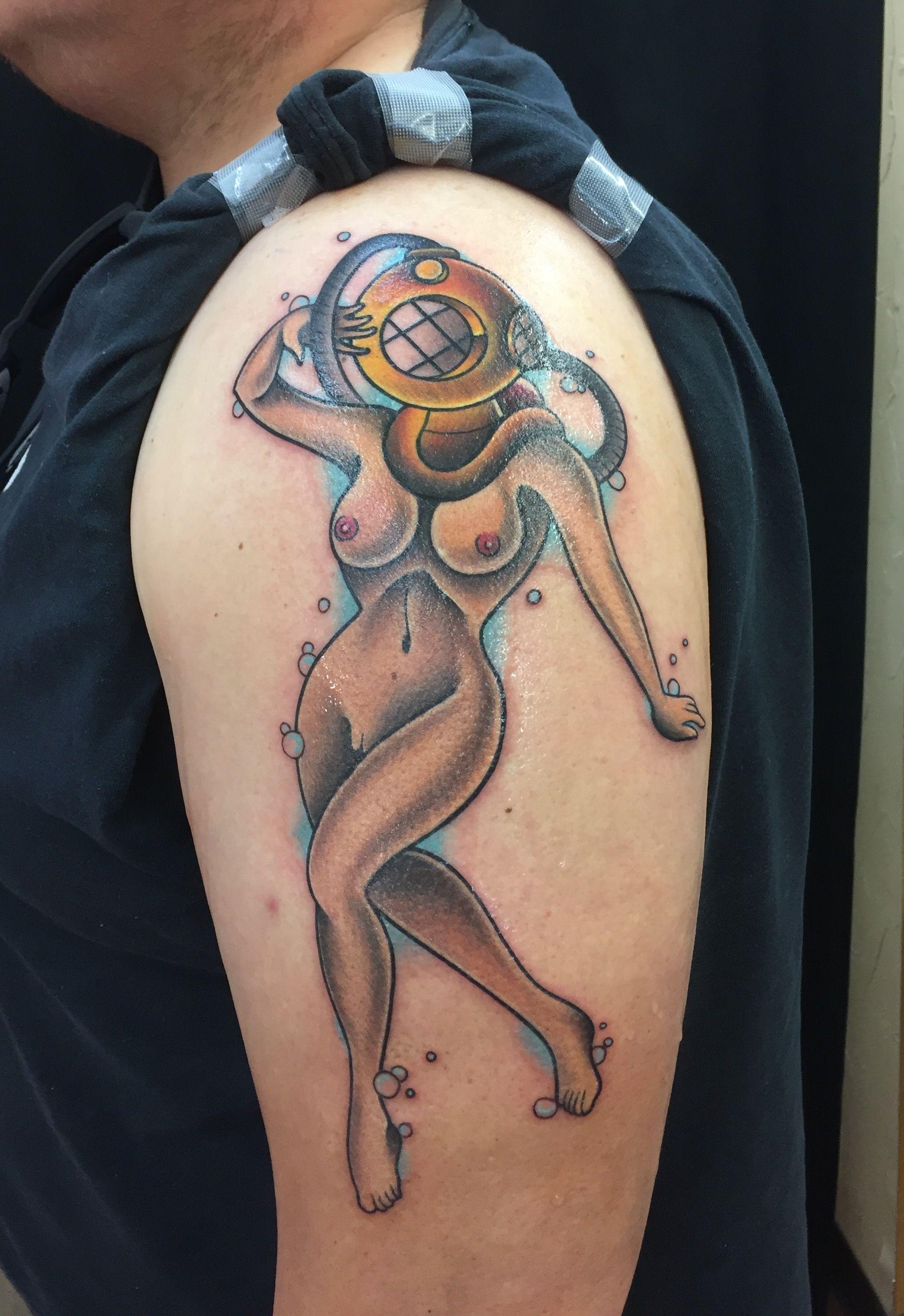 Tattoo of a nude hirl