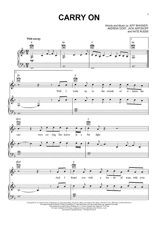 Fun carry on piano sheet music pdf