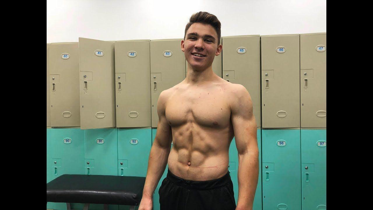 Young teen boy gym