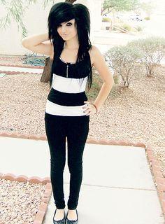 best of And dress girl Emo black with hair