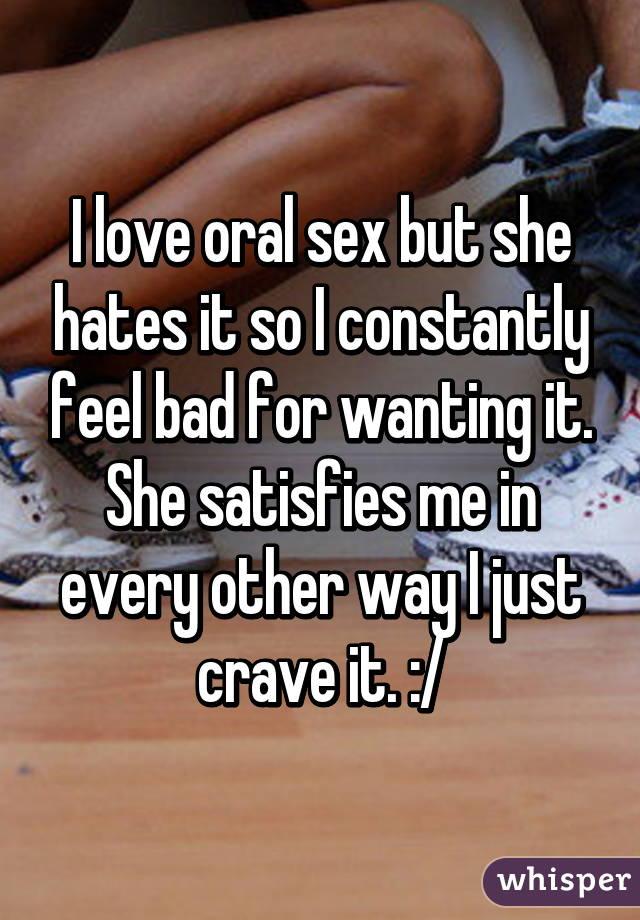 Feeling bad about oral sex