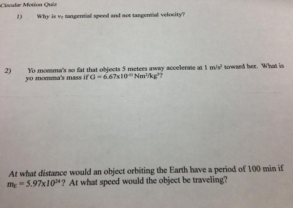 Funny ap physics answers