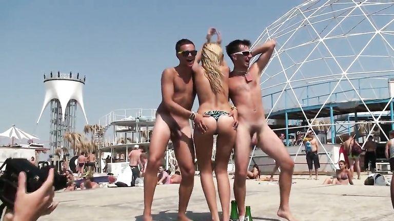Naked lads in public