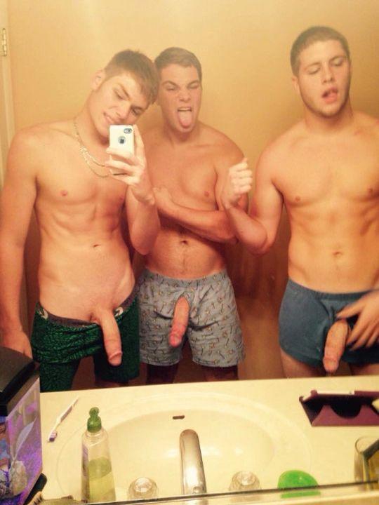 Naked male college friends